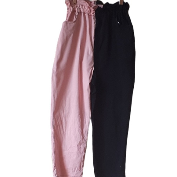 Black Friday- Two Tone pink,black paperwaist trouser size 10 - Picture 3 of 7